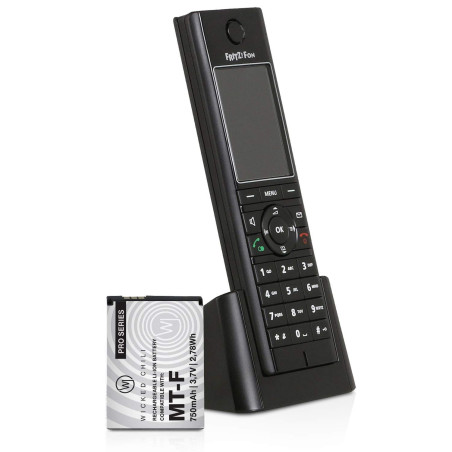 Wicked Chili Batterie 2 pièces Compatible avec AVM Fritz!Fon C5 / C4 / M2 / MT-F/Motorola MOTOFONE F3 / EM325 / M325 / EM25 - Re