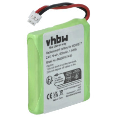 Batterie Ni-MH 600mAh, 2.4V pour téléphone T-COM Sinus A201 et BT Verve, remplace Les modèles 5M702BMX / GP0827 / GP0845