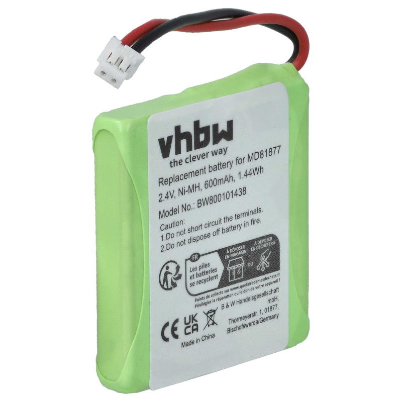 Batterie Ni-MH 600mAh, 2.4V pour téléphone T-COM Sinus A201 et BT Verve, remplace Les modèles 5M702BMX / GP0827 / GP0845 Batterie Ni-MH 600mAh, 2.4V pour téléphone T-COM Sinus A201 et BT Verve, remplace Les modèles 5M702BMX / GP0827 / GP0845