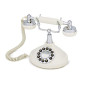 GPO Opal -Téléphone filaire classique rétro à bouton-poussoir,cordon extansible - Ivoir et Chrome