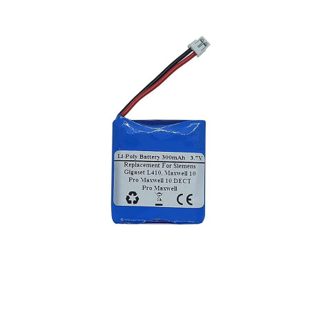 Batterie de rechange 300 mAh 3,7 V pour Siemens Gigaset L410, Maxwell 10, Pro Maxwell, Pro Maxwell 10 DECT F39033-V328-C901 S308