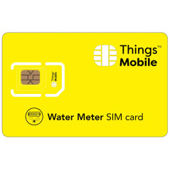Carte SIM pour Compteur DE l'eau - Things Mobile - Couverture Mondiale, réseau Multi-opérateur GSM/2G/3G/4G LTE, sans coûts Fixe