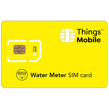 Carte SIM pour Compteur DE l'eau - Things Mobile - Couverture Mondiale, réseau Multi-opérateur GSM/2G/3G/4G LTE, sans coûts Fixe