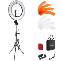 NEEWER Ring Light Professionnel avec Trépied: 18 Pouces 55W 5600K Réglable LED Anneau Lumineux avec Trépied, Récepteur Bluetooth