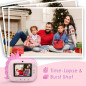 HiMont Appareil Photo Numérique Instantané,avec Papier d'impression & Carte TF 32G, Caméra Vidéo avec Stylos Colorés pour Le Bri