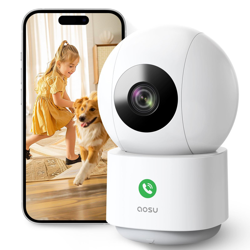 aosu 2K Caméra Surveillance WiFi Intérieure, Caméra Intérieure, Vision Nocturne HD 10m, 5G/2.4 GHz WiFi, Détection des Humains e aosu 2K Caméra Surveillance WiFi Intérieure, Caméra Intérieure, Vision Nocturne HD 10m, 5G/2.4 GHz WiFi, Détection des Humains e