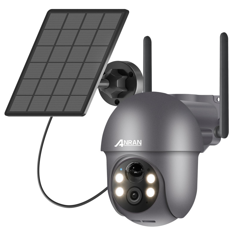 ANRAN 2K Caméra Surveillance WiFi sans Fil, Panneau Solaire+Batteries, 360° Pan/Tilt, Détection Mouvement PIR, Couleur Vision No ANRAN 2K Caméra Surveillance WiFi sans Fil, Panneau Solaire+Batteries, 360° Pan/Tilt, Détection Mouvement PIR, Couleur Vision No