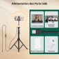 ATUMTEK Anneau Lumineux 12" avec Trépied Extensible 160 cm, 3 Modes de Lumière & 10 Niveaux de Luminosité, Lampe LED Selfie avec