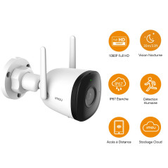 Imou Caméra de Surveillance WiFi Extérieure, 2K(3MP) Caméra IP WiFi Extérieure Étanche IP67 avec Vision Nocturne de 30m, Détecti