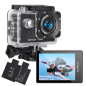 Jadfezy Camera Sport 1080P FHD,Etanche 30M Caméra d'action Grand Angle, avec Deux Piles Rechargeables 900 mAh Caméra Sport et ki Jadfezy Camera Sport 1080P FHD,Etanche 30M Caméra d'action Grand Angle, avec Deux Piles Rechargeables 900 mAh Caméra Sport et ki