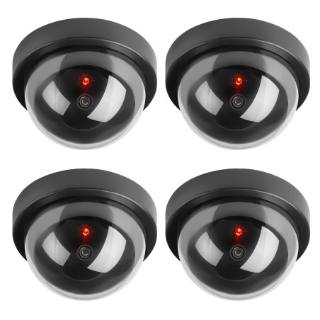 TOROTON Caméras factices, Fausse de Sécurité Caméra Dôme CCTV avec LED Clignotant Lumière pour Les Entreprises Magasins Accueil,