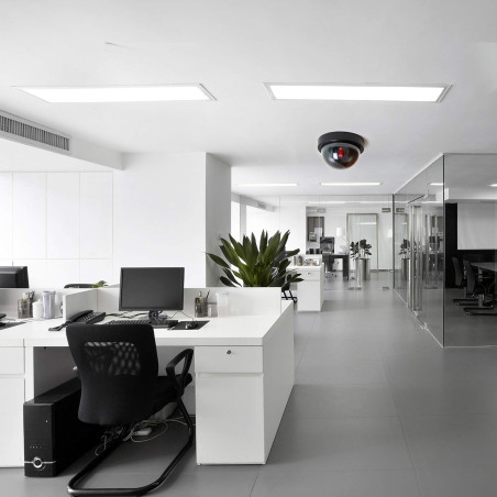 TOROTON Caméras factices, Fausse de Sécurité Caméra Dôme CCTV avec LED Clignotant Lumière pour Les Entreprises Magasins Accueil,