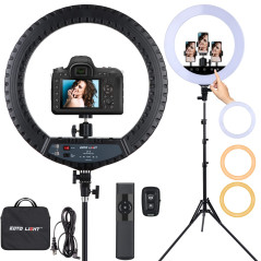 Ring Light avec Trépied, 21 Pouces 2900-6000K LED Anneau de lumière réglable, Anneau de lumière pour téléphone Youtube TikTok Ma