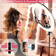 Ring Light avec Trépied, 21 Pouces 2900-6000K LED Anneau de lumière réglable, Anneau de lumière pour téléphone Youtube TikTok Ma