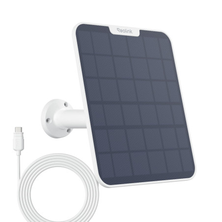 Reolink 6W Panneau Solaire Blanc + Câble de 4m Camera Surveillance Exterieure sans Fil sur Batterie, Argus 2E, Argus 3 Pro, Argu