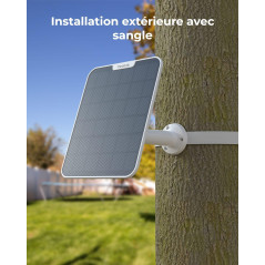 Reolink 6W Panneau Solaire Blanc + Câble de 4m Camera Surveillance Exterieure sans Fil sur Batterie, Argus 2E, Argus 3 Pro, Argu