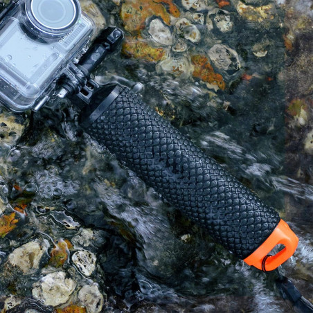 Homeet Poignée Flottant Etanche Action Caméra Grip Pôle Handle Anti-Glissant Selfie Stick à Plonger pour Sport Caméra, Orange