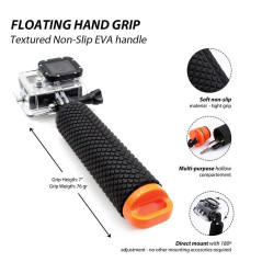 Homeet Poignée Flottant Etanche Action Caméra Grip Pôle Handle Anti-Glissant Selfie Stick à Plonger pour Sport Caméra, Orange