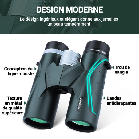 NOCOEX 10x42 Puissantes Jumelles Compactes Prisme de Toit avec Sac de Transport et Sangle, Convient pour Enfant,De Theatre,Obser
