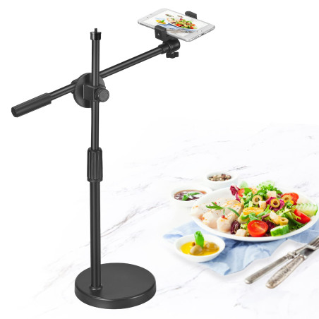Hivexagon Trépieds, Support de téléphone Portable réglable, Hauteur et Angle réglables avec Base Ronde Stable, Parfait pour la B