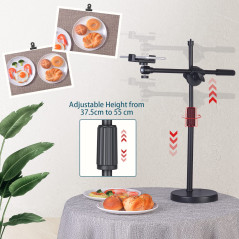 Hivexagon Trépieds, Support de téléphone Portable réglable, Hauteur et Angle réglables avec Base Ronde Stable, Parfait pour la B
