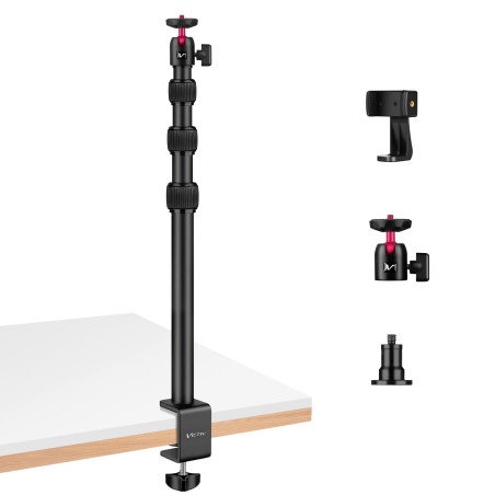 Victiv Support de Table pour Appareil Photo, 37cm-105cm Support Lumière de Bureau, Trépied Table à Clipser avec vis 1/4", Suppor