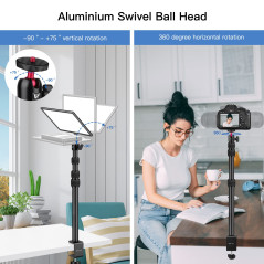 Victiv Support de Table pour Appareil Photo, 37cm-105cm Support Lumière de Bureau, Trépied Table à Clipser avec vis 1/4", Suppor