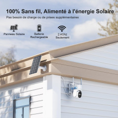 Camera Surveillance WIFI exterieure Sans fil, Camera Exterieur Sans fil, Camera de Surveillance Sans Internet, Audio 2 Voies, Al