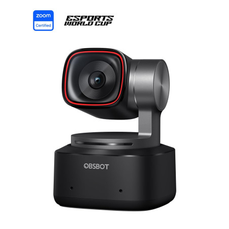 OBSBOT Tiny 2 - PTZ 4K Webcam avec Suivi AI, Commande Vocale, Commande Gestuelle, Microphones Réducteurs de Bruit, Autofocus, US