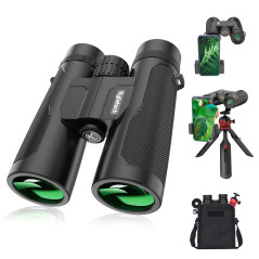 Jumelles Adultes Puissante, Kylietech 12x42 Compactes Jumelles avec Trépied, Jumelle étanches avec Prismes BAK-4, Objectif FMC,
