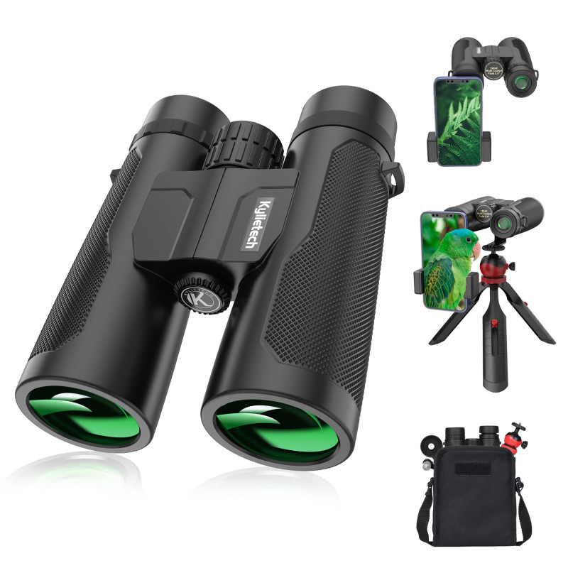 Jumelles Adultes Puissante, Kylietech 12x42 Compactes Jumelles avec Trépied, Jumelle étanches avec Prismes BAK-4, Objectif FMC, Jumelles Adultes Puissante, Kylietech 12x42 Compactes Jumelles avec Trépied, Jumelle étanches avec Prismes BAK-4, Objectif FMC,