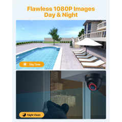 Anlapus 1080P 8CH 2TB H.265+ DVR Enregistreur 8PCS Caméra de Surveillance Extérieure IP66 2,0MP 20 M Vision Nocturne, Détection