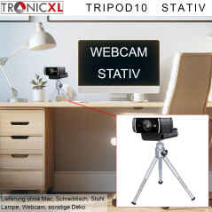 TronicXL Trépied 10 W pour Appareil Photo, Webcam, Compatible avec Logitech C920 Brio 4K C925e C922x C922 C930e C930 C615 Web Pi