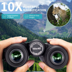 Gosky 10x42 Jumelles Adultes Puissantes HD - pour Observation des Oiseaux, Étoiles, Voyages, Chasse et Sport - avec Adaptateur p