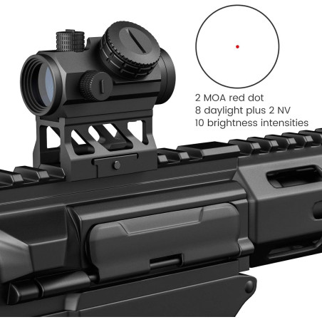 Feyachi V30 2MOA Red Dot Sight Auto on & Off 1x20mm Compact Red Dot Optique, couvercles de lentilles Flip Up et Dispositif Anti