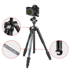 Manfrotto Element MII Trépied pour Appareil Photo en Aluminium avec Rotule et Sac de Transport, Support pour Smartphone et Télép