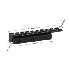 Montage pour Lunettes de visée Adaptateur de Montage Tactical aronde Portée Extend Mont 11mm à 20mm Picatinny Rail Adaptateur