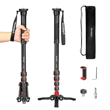 Monopode Caméra Extensible Manbily en Aluminium avec Pieds 170cm Trépied de Voyage Portable & Amovible pour Appareil Photo Refle