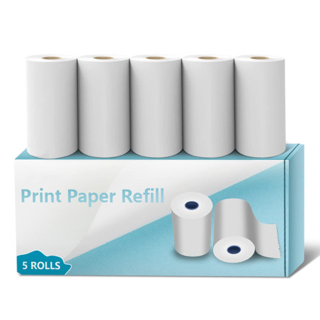 5 Rollen Druckpapier für Kinderkamera, Sofortdruck Thermopapier, Nachfüllpapier für Kinderkamera (Länge: 23,95 Fuß & Breite: 2,2