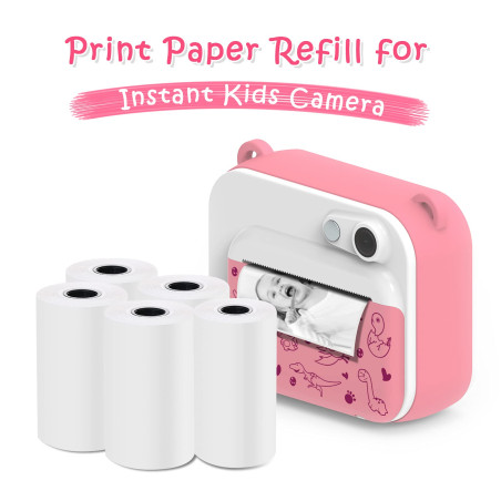 5 Rollen Druckpapier für Kinderkamera, Sofortdruck Thermopapier, Nachfüllpapier für Kinderkamera (Länge: 23,95 Fuß & Breite: 2,2