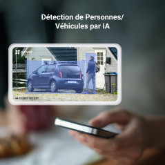 EZVIZ 2K Caméra Surveillance WiFi Extérieure sans Fil avec Panneau Solaire, AOV, Détection de Forme Humain/Véhicule, Vision Noct