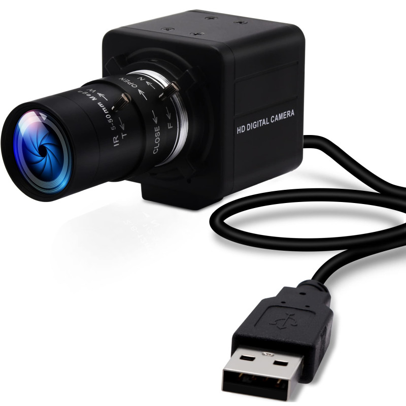 ELP Caméra USB 5 MP Webcam 10 x Mise au point variable 1944P Caméra de surveillance USB UVC CCTV Caméra de gros plan industriell ELP Caméra USB 5 MP Webcam 10 x Mise au point variable 1944P Caméra de surveillance USB UVC CCTV Caméra de gros plan industriell