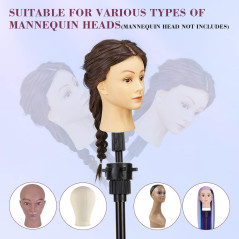 Neverland Salon Trépied Réglable avec Support Mini Réglable Support à Trépied pour Têtes d'exercice Support Porte-coiffure sur T