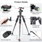 Koolehaoda Mini trépied Portable en Alliage d'aluminium Hauteur 51 cm avec rotule 360 degrés et Sac pour Appareil Photo Reflex Koolehaoda Mini trépied Portable en Alliage d'aluminium Hauteur 51 cm avec rotule 360 degrés et Sac pour Appareil Photo Reflex