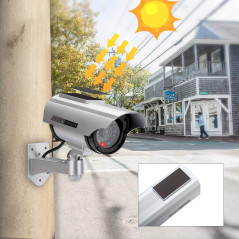 Factice Caméra Surveillance à l'énergie Solaire Appareil-Photo de dôme de télévision en Circuit fermé de sécurité avec la lumièr