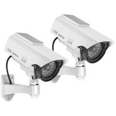 com-four® 2X Caméra factice pour l'extérieur - caméra factice avec Support Mural - Camera Exterieur - Camera factice (02 pièces)