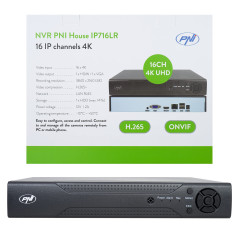 NVR PNI House IP716LR, 16 canaux 4K, H.265