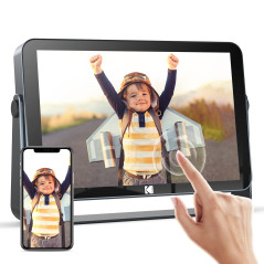 KODAK Cadre Photo Numérique WiFi, 10.1 Pouces IPS Écran Tactile, 4000mAh Batterie, 32Go Stockage, Photos ou vidéos n'importe où