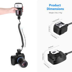 Neewer Câble Speedlite TTL Off Camera Flash Speedlite 4,2"/1,3 m pour Appareil Photo Reflex numérique 800D/750D/700D/650D/600D/7