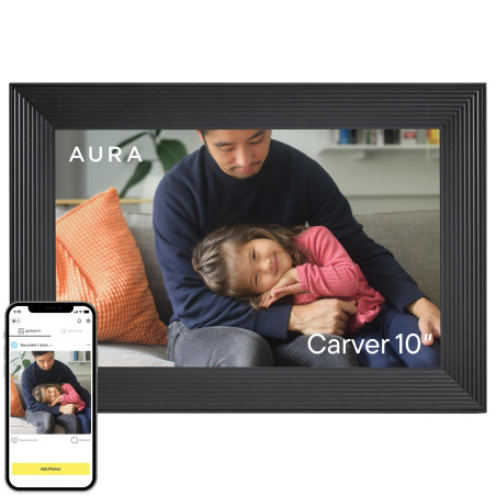 Aura Cadre Photo numérique Carver Wi-FI 10,1 Pouces | Le Meilleur Cadre numérique à Offrir | Envoyez Vos Photos Depuis Votre tél